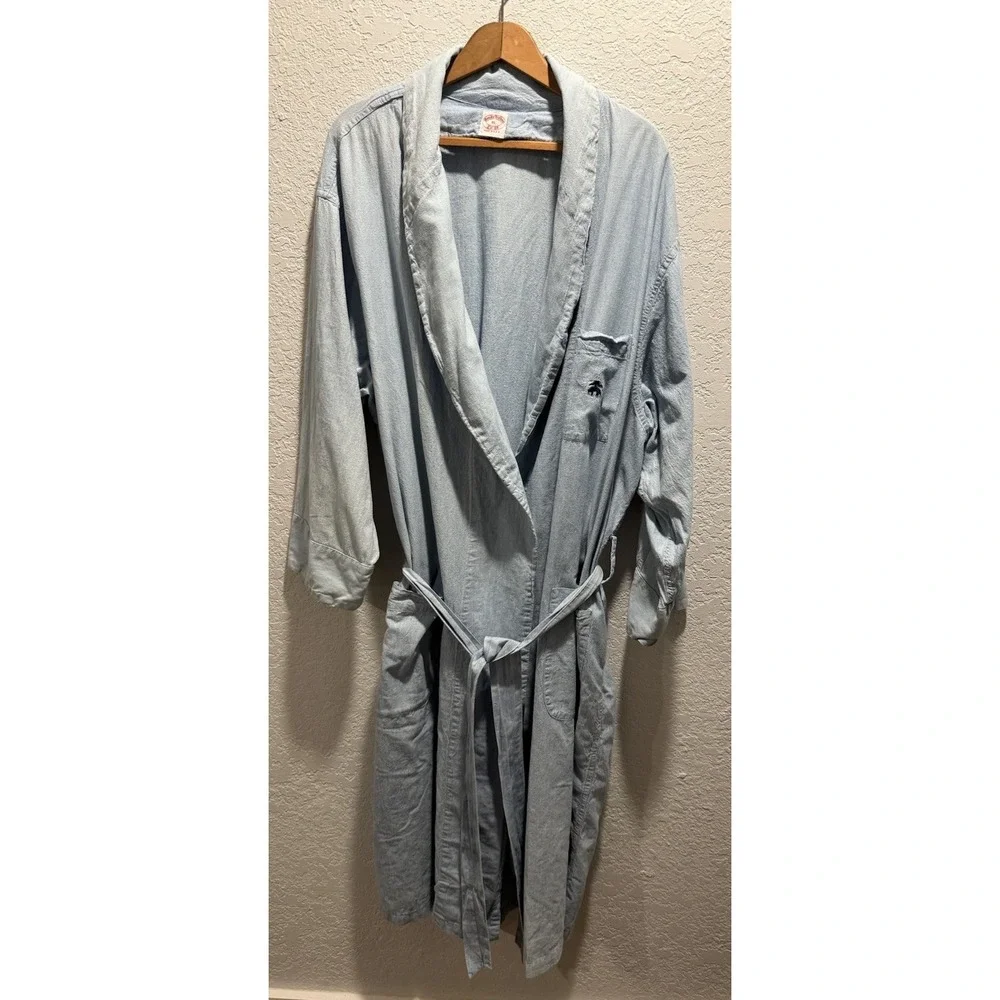 Brooks Brothers light blue chambray cotton bathrobe XL